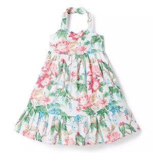 Girls Tropical Halter Maxi Dress